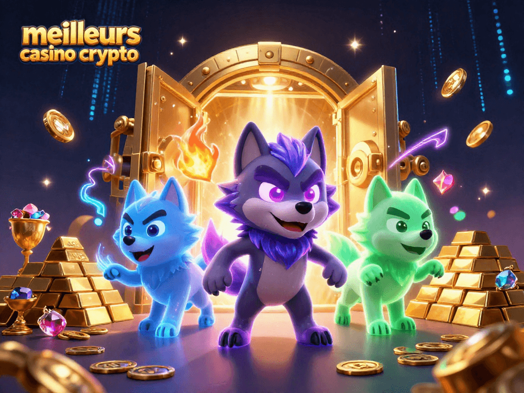 Vivez l'excitation des meilleurs casinos crypto avec des personnages fantastiques et une ambiance lumineuse immersive.