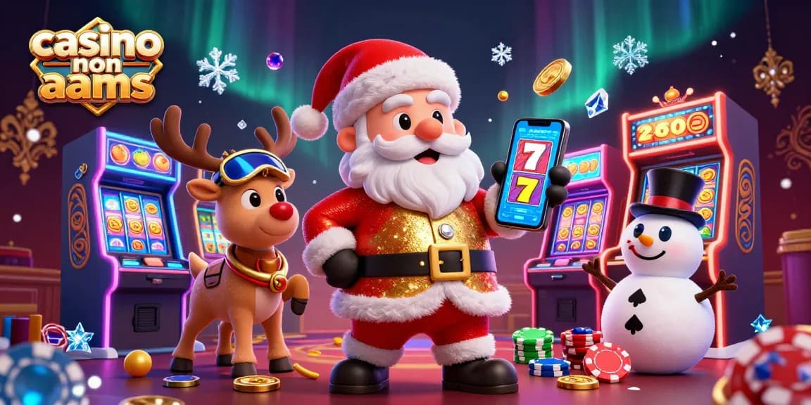 Gioca a emozionanti slot nei casinò non AAMS con Babbo Natale e i suoi amici del casinò in una scena magica.