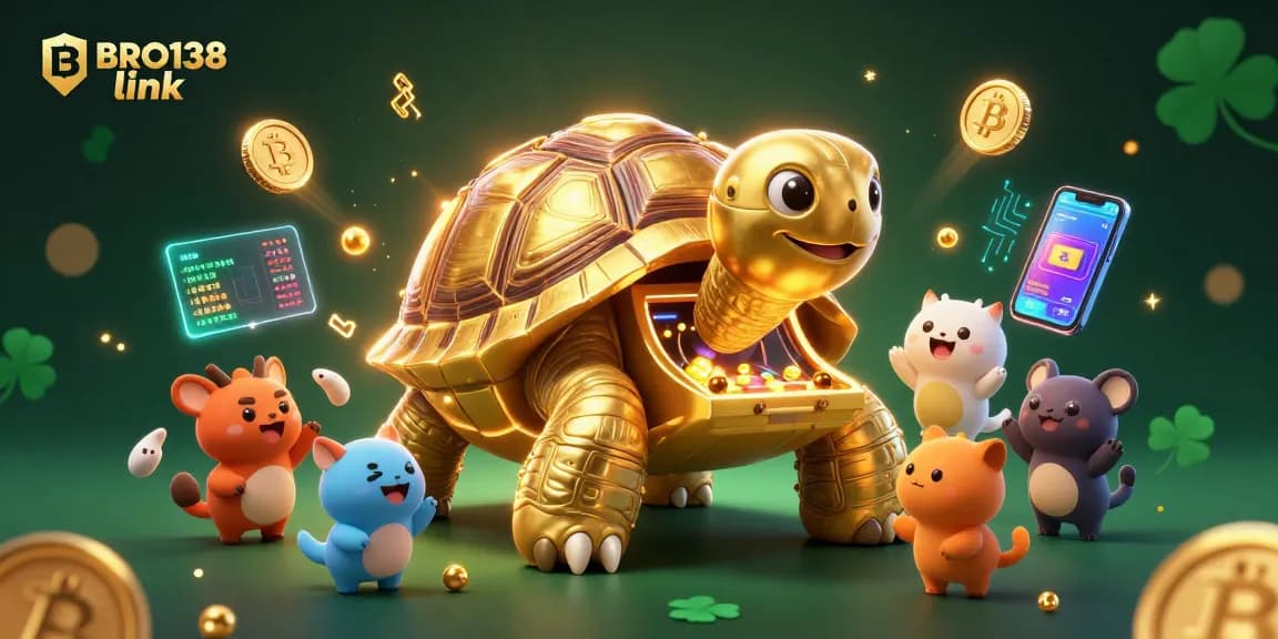 Experience the excitement of BRO138 link with vibrant characters and thrilling casino gaming elements.