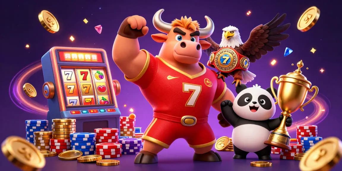 Experience ดูหนังออนไลน์ with action-packed casino promotions featuring a muscular bull and lively characters.