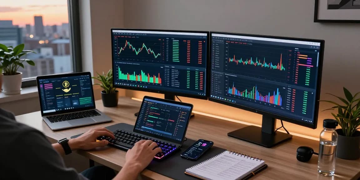 money6x.com make money online in a professional crypto trading office with advanced tech and charts