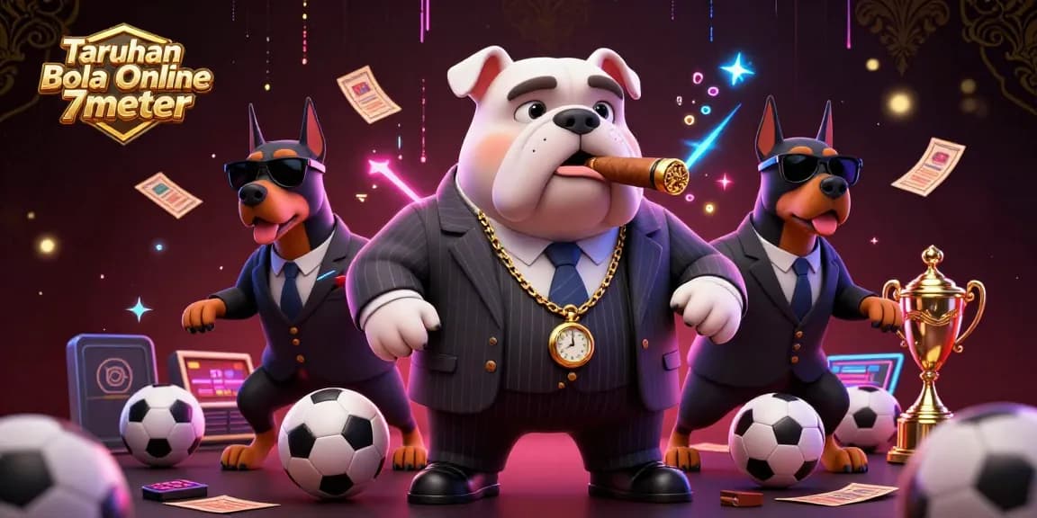 Bet big with Taruhan Bola Online 7meter as characters explore sports betting elements in a dynamic scene.