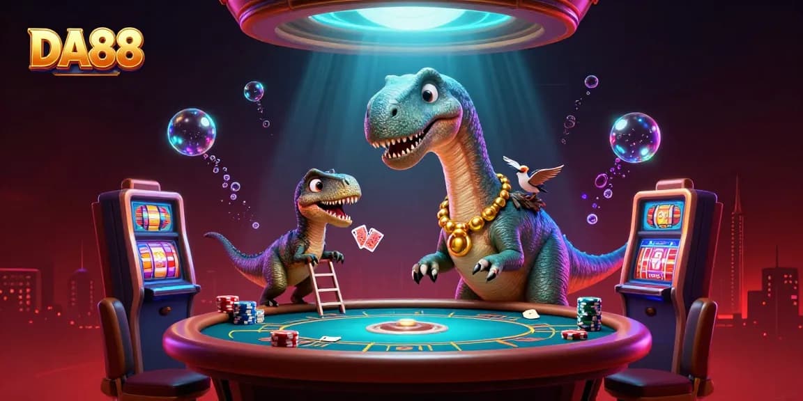 Experience thrilling gameplay at DA88 with dynamic poker tables and vibrant casino elements.