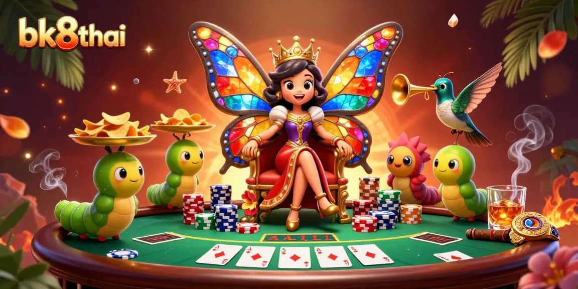 Experience thrilling gaming at bk8thai with vibrant casino atmosphere and colorful characters.
