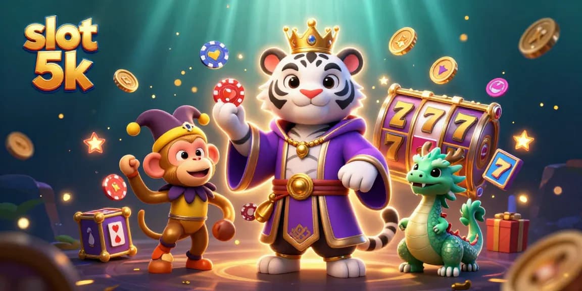 Experience thrilling gameplay with slot 5k in an energetic casino scene featuring vibrant characters and dynamic game elements.