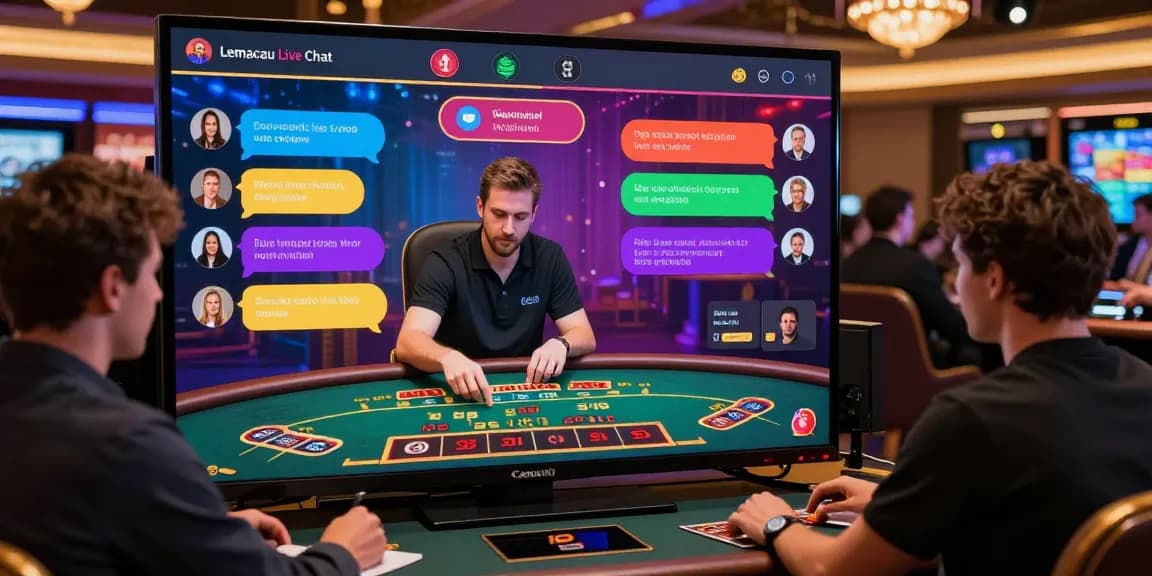 Engaged players interact via Lemacau Live Chat in a vibrant online casino environment.