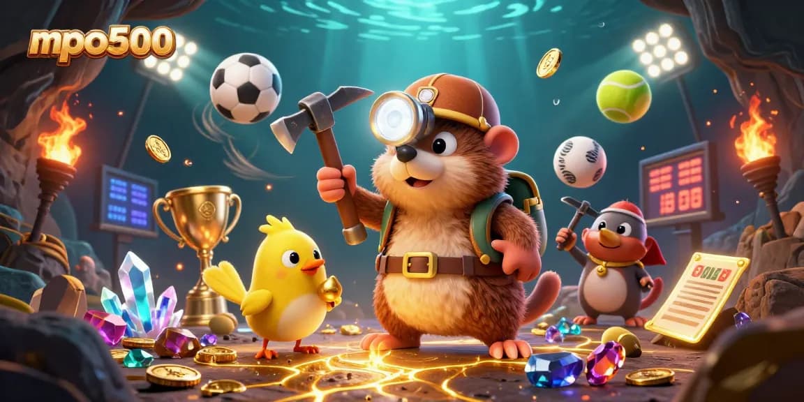 Engage with mpo500 as the treasure hunter unearths hidden gems amidst vibrant casino elements.