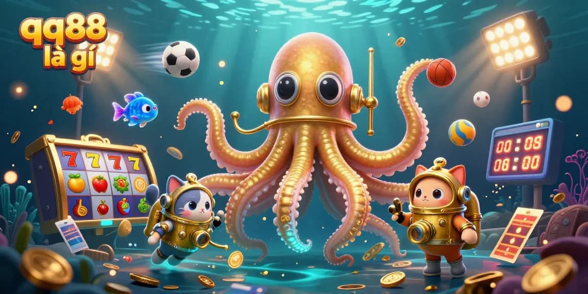 Experience the excitement of qq88 là gì with a vibrant underwater casino scene.
