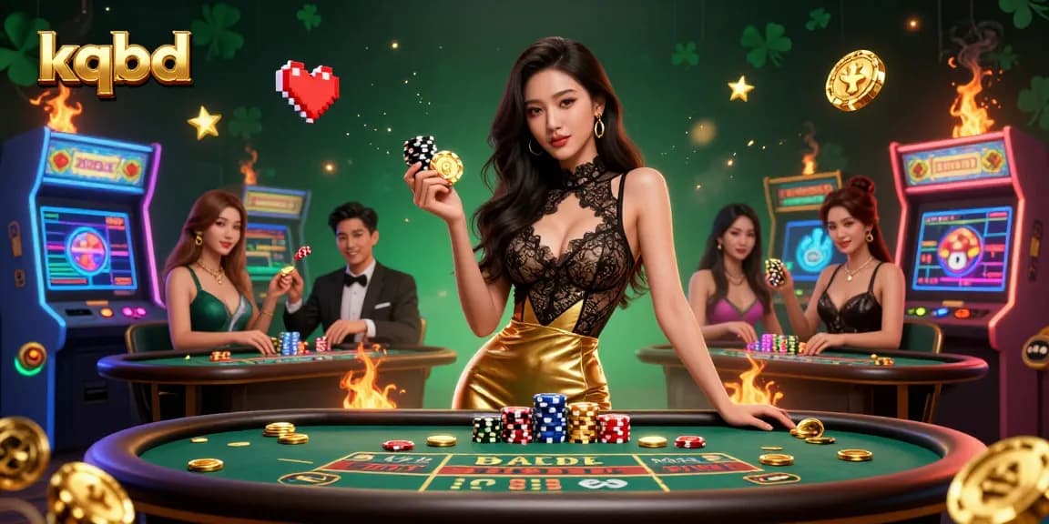 Experience high-stakes gaming at kqbd with beautiful Asian woman celebrating a baccarat win.