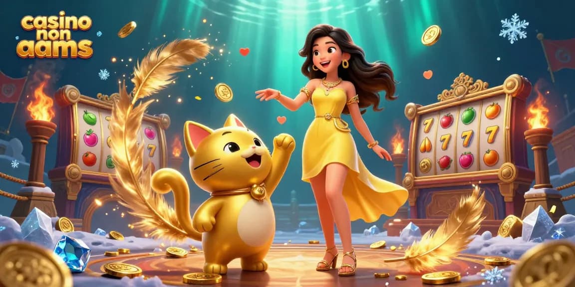 Partecipa all'eccitazione dei casinò non AAMS con slot vivaci e un felice gatto fortunato dorato