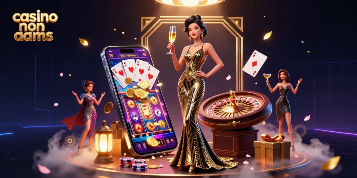 Vivi l'emozione dei casinò non AAMS con elementi glamour, un tavolo da roulette e slot vivaci.