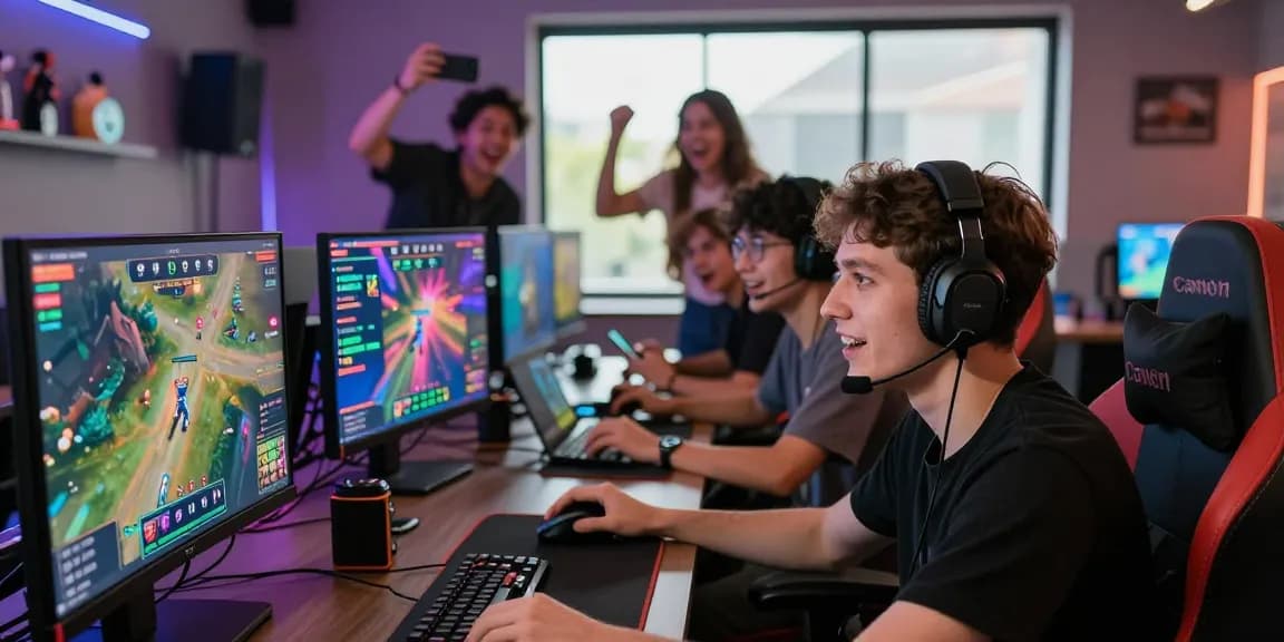 Exciting online gaming scene with players actively engaged on the Newbet4D platform, showcasing vibrant screens and immersive interactions.