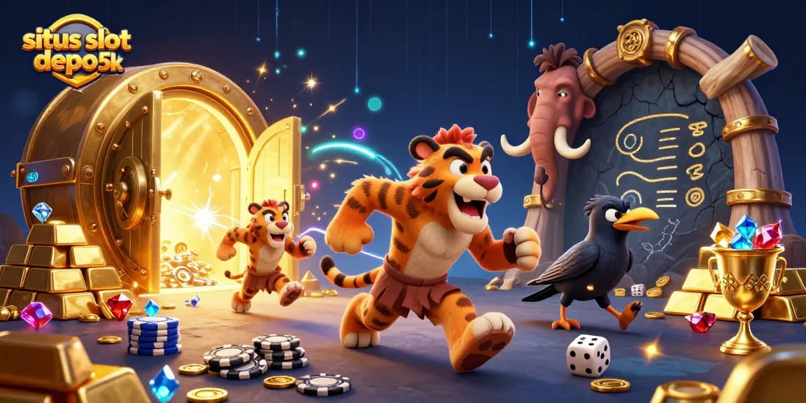 Experience thrilling gameplay in the vibrant scene of situs slot depo 5k with engaging characters and jackpot excitement.