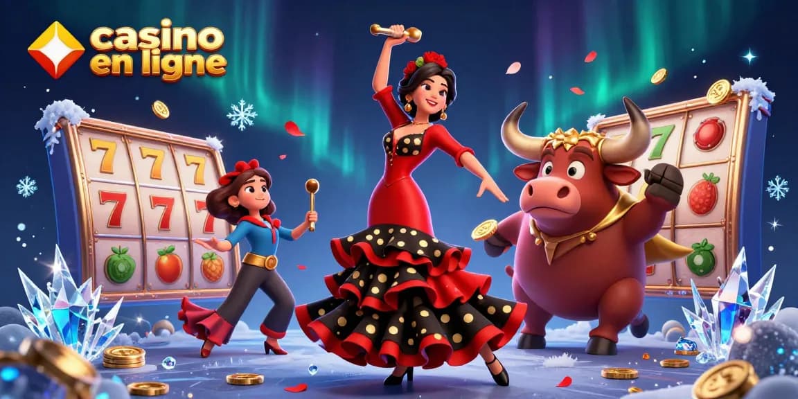 Experience the thrill of casino en ligne with vibrant slot machine action and dynamic characters.