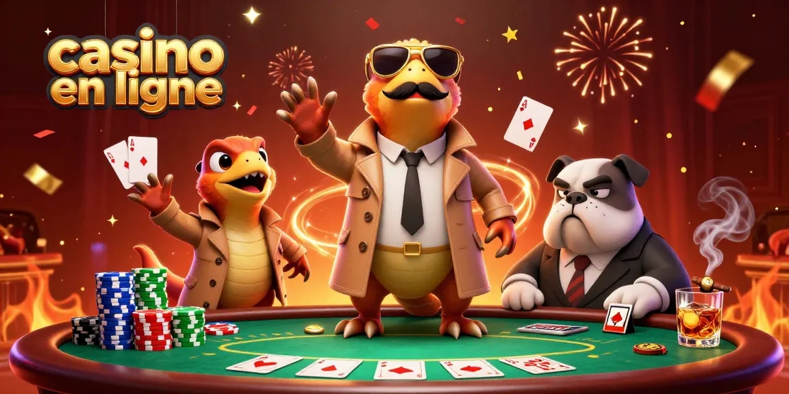 Gagnez au casino en ligne avec des raptors hilarants dans un casino animé.
