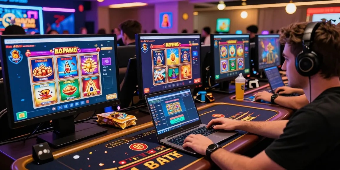 Players enjoying interactive games at casinò non aams live casino environment, surrounded by colorful lights and engaging gameplay.