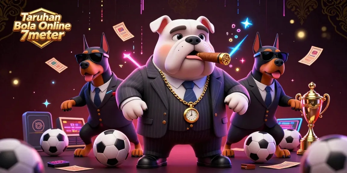 Bet big with Taruhan Bola Online 7meter as characters explore sports betting elements in a dynamic scene.