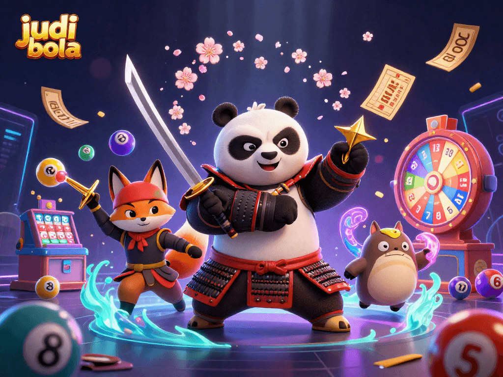 Engage in judi bola with dynamic action, featuring colorful elements and vibrant characters.