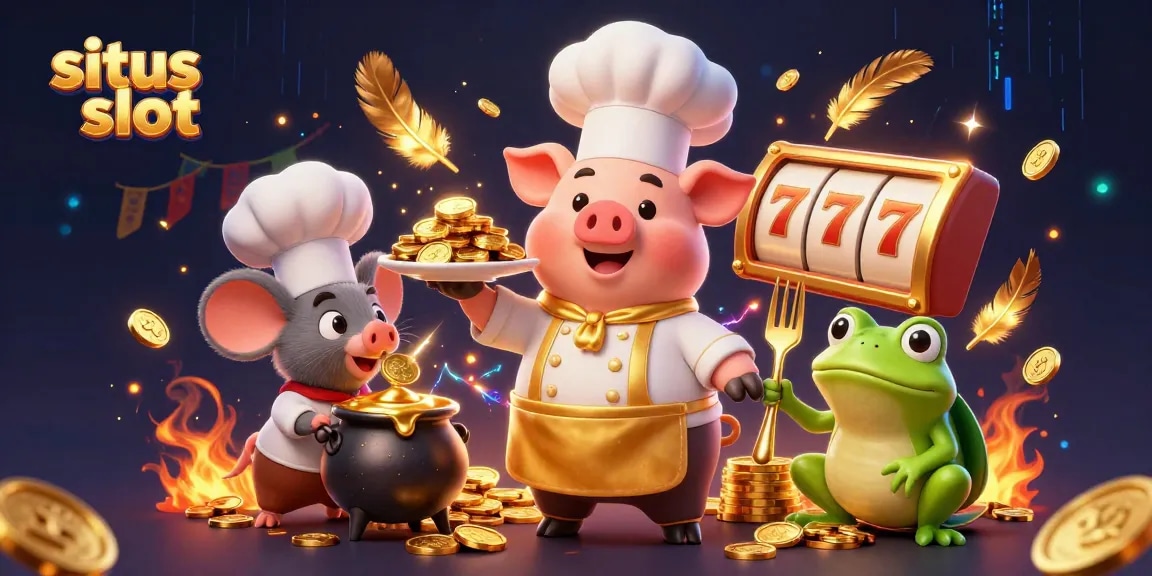Play and win at situs slot with vibrant characters enjoying golden coin rewards.