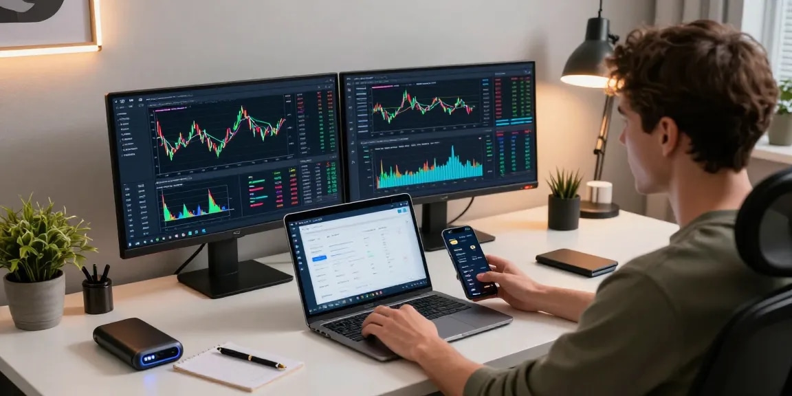 Funexchange platform showcased in a modern trading setup featuring cryptocurrency charts and a digital wallet for secure transactions.