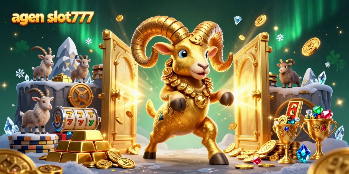 Spin jackpots with agen slot777 in a vibrant 3D casino scene filled with treasures and excitement