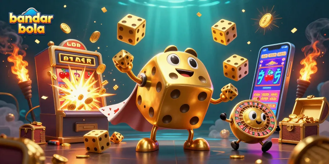 Engage in thrilling taruhan bola with vibrant bandar bola action featuring golden dice and jackpot excitement.