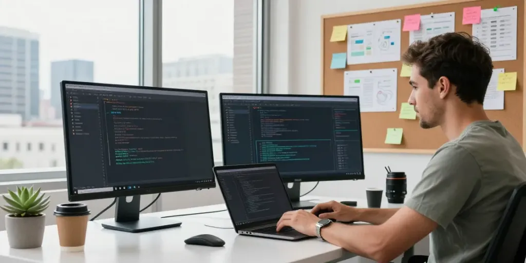 Discover open-source Android apps on h5.2113.net in a vibrant tech workspace.