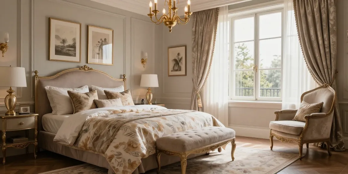 Luxurious bedroom designed in modern royal style featuring rokok88 super elements for ultimate comfort.