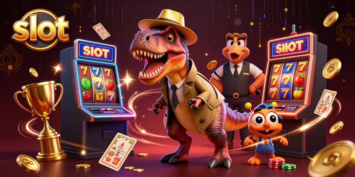 Slot yang menarik dengan velociraptor meretas mesin, stegosaurus pengawas, dan kompi pencuri chip.