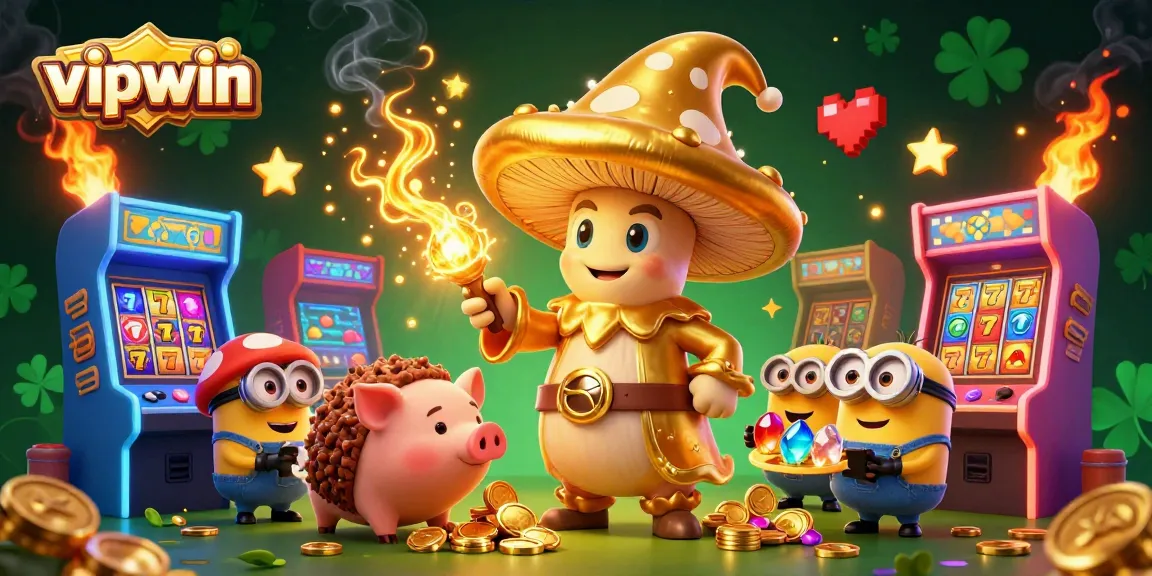 Experience the thrill of vipwin with a vibrant 3D casino illustration showcasing enchanting magical elements.