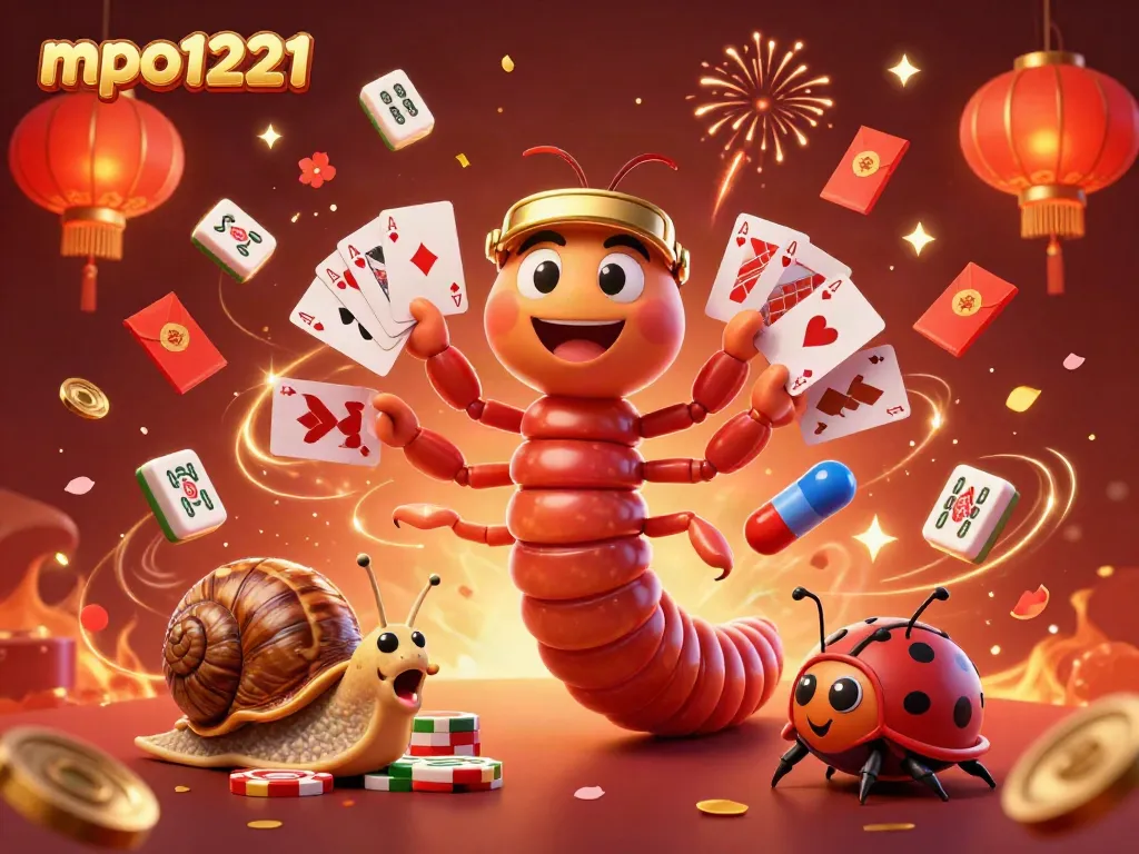 Experience excitement with the mpo1221 dealer, surrounded by colorful casino elements.