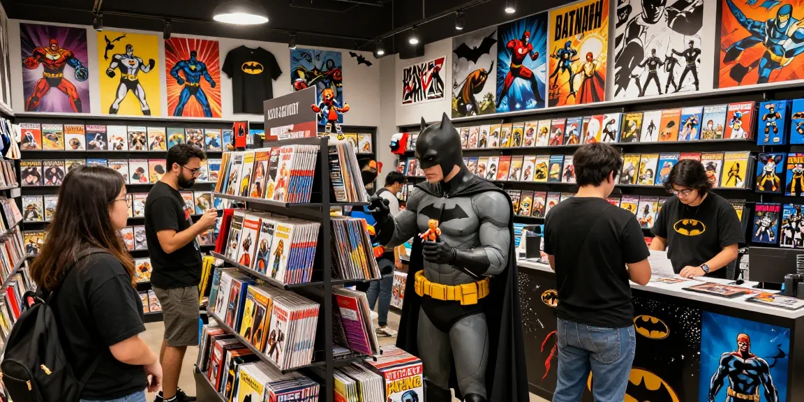 Fans engaging with Batman collectibles at batmanloyal.com comic store.