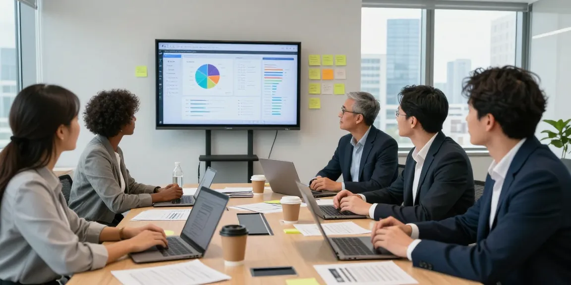 Elite Generations team collaborating in a modern office meeting, highlighting innovation and teamwork.