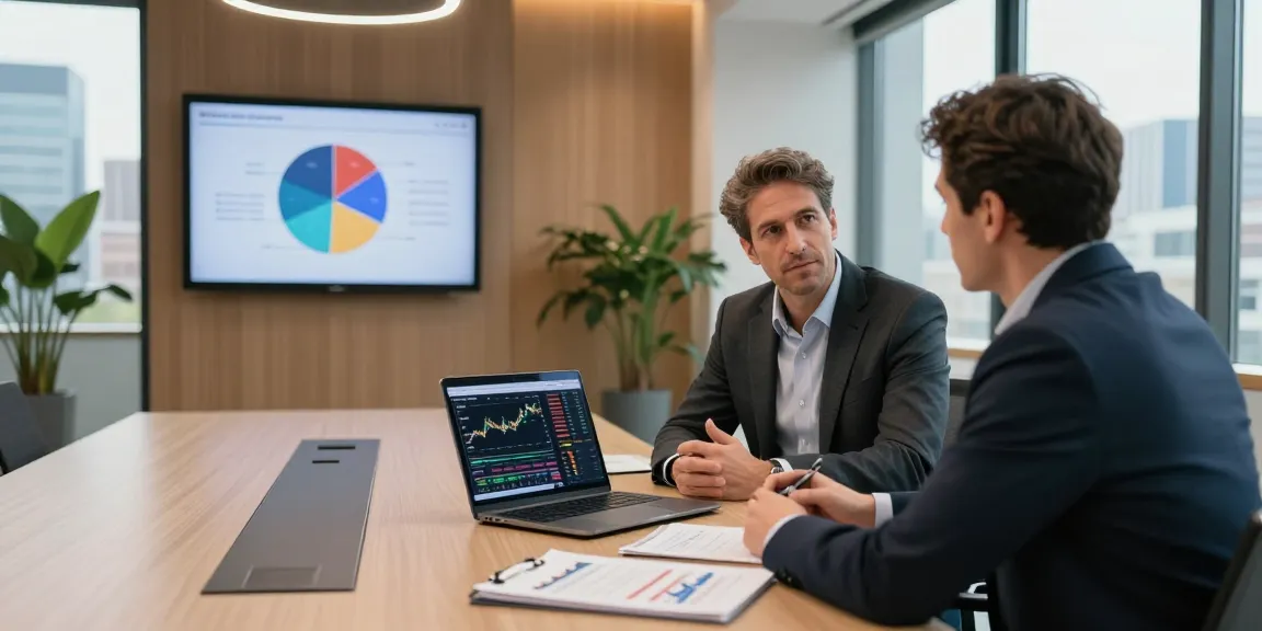Serge Robichaud providing expert financial advisory to a client in a modern office setting.