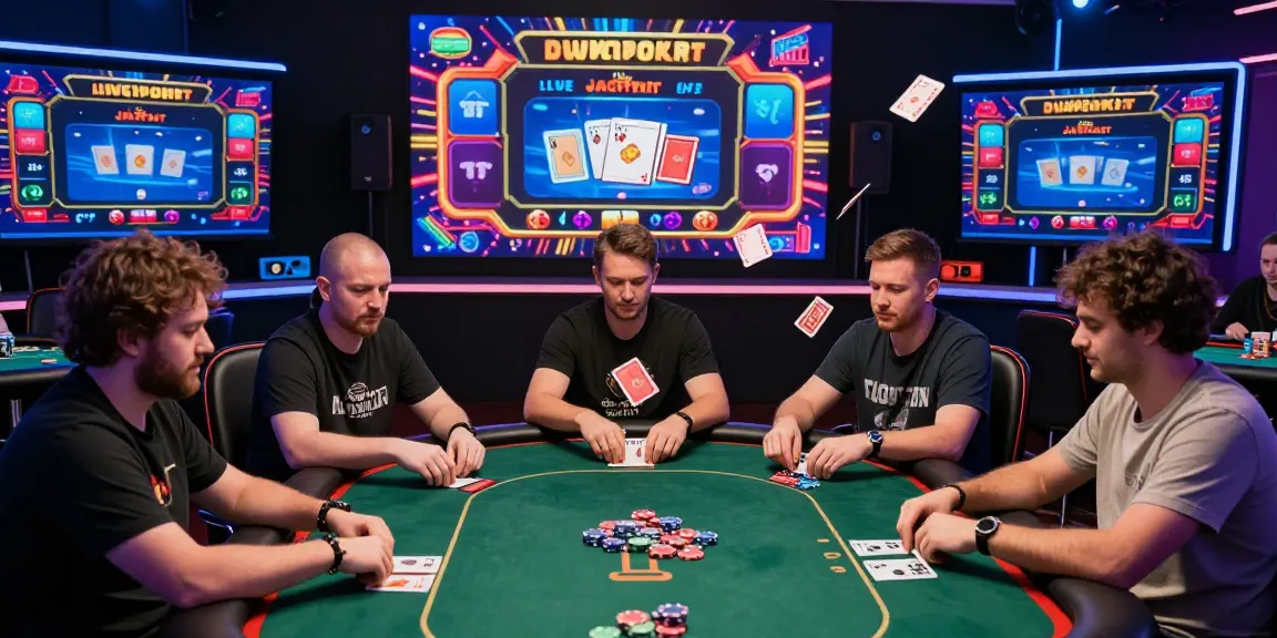 Dewapoker Live Jackpot players focused on winning big at a virtual poker table.