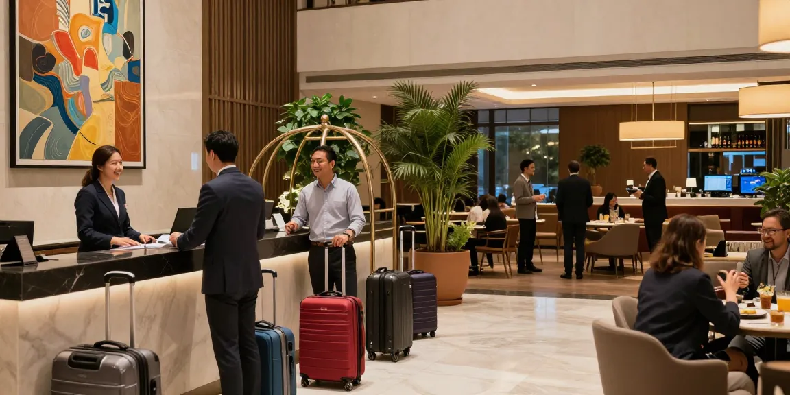 rokok88 travelers enjoy a welcoming hotel lobby with vibrant atmosphere and friendly staff