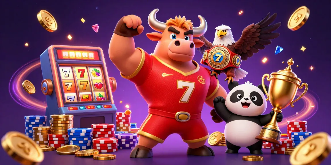 Experience ดูหนังออนไลน์ with action-packed casino promotions featuring a muscular bull and lively characters.