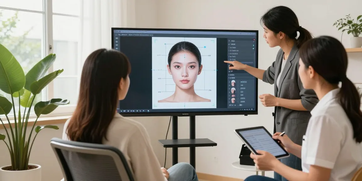 ClinicEvo cheaper than QOVES comparison during a detailed facial analysis consultation with professional guidance.