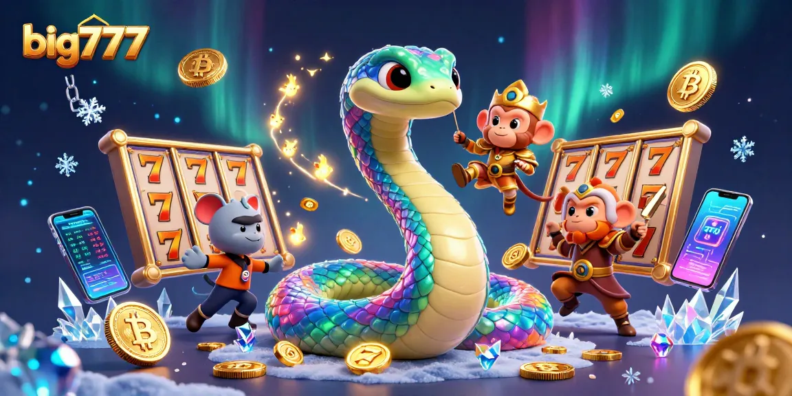 Play big777 at the vibrant casino with a playful monkey king and colorful jackpot symbols!