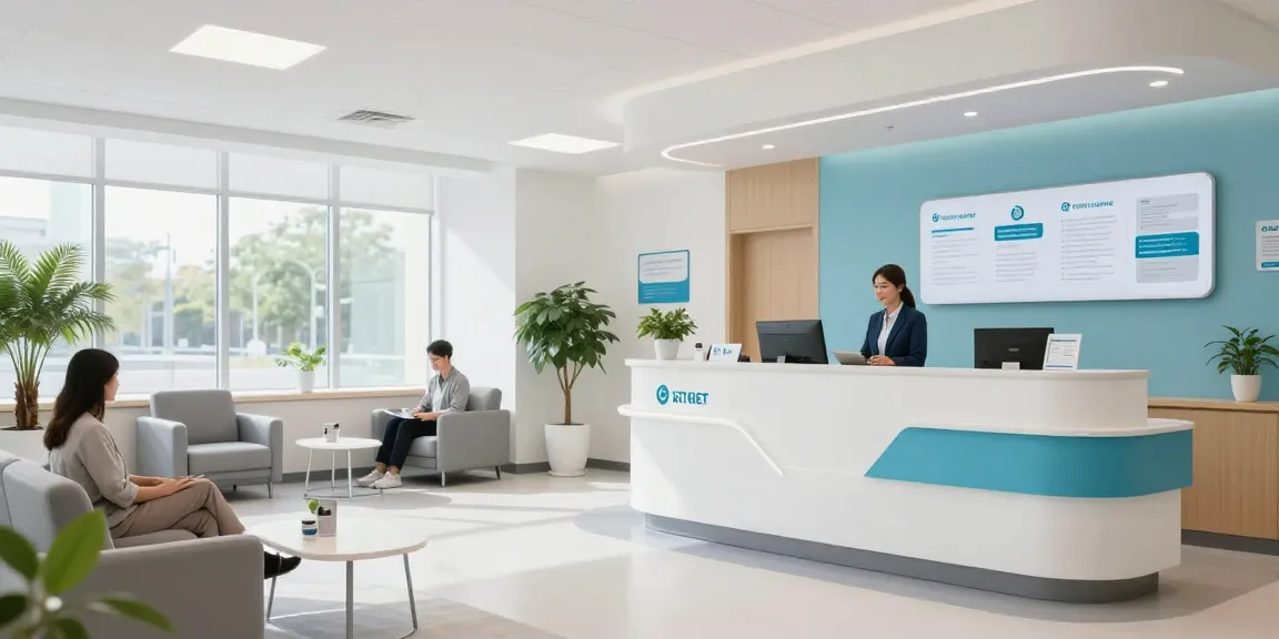 Health insurance networks navigation in a modern medical clinic with patient care services.