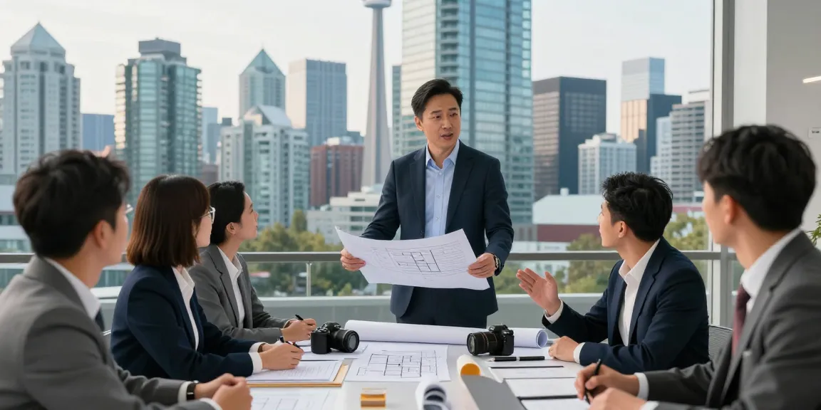 Terry Hui discussing innovative real estate projects in a vibrant cityscape.