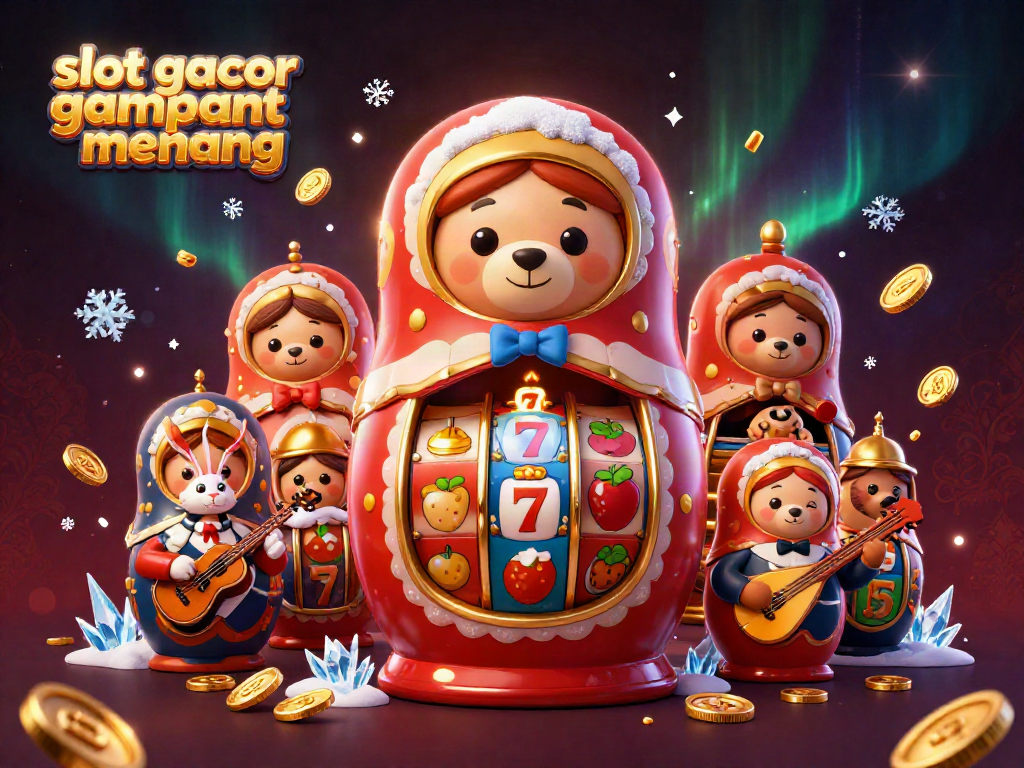 Experience the excitement of slot gacor gampang menang through this vibrant 3D cartoon illustration.