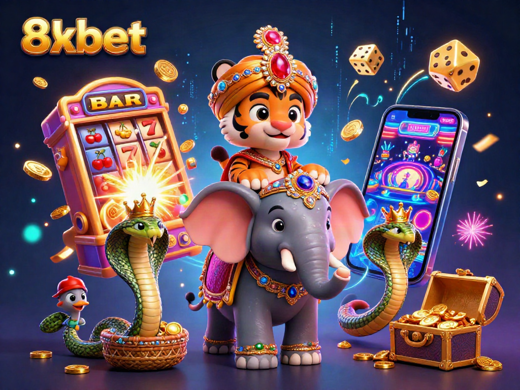 Experience excitement with 8xbet as the maharaja tiger and friends enjoy a jackpot-filled adventure!