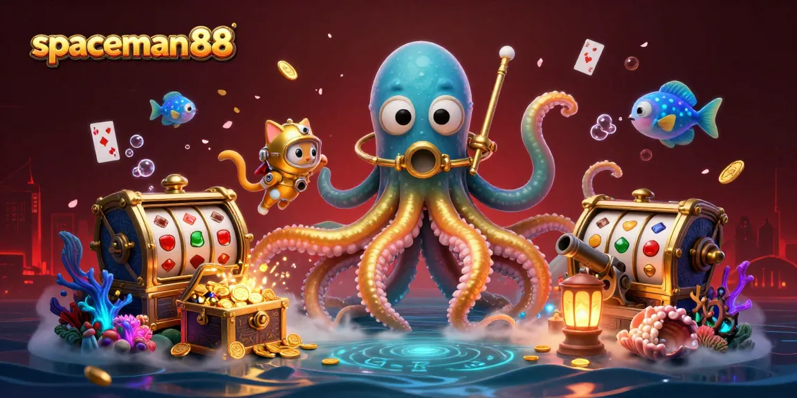 Play big with spaceman88 as the kraken and diving cat dive into a treasure-filled prize ocean.