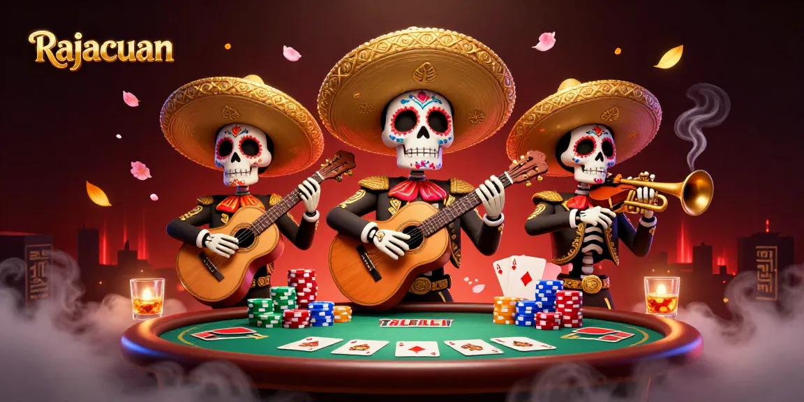 Rajacuan menyajikan suasana kemenangan dengan karakter mariachi dan elemen poker yang memukau.