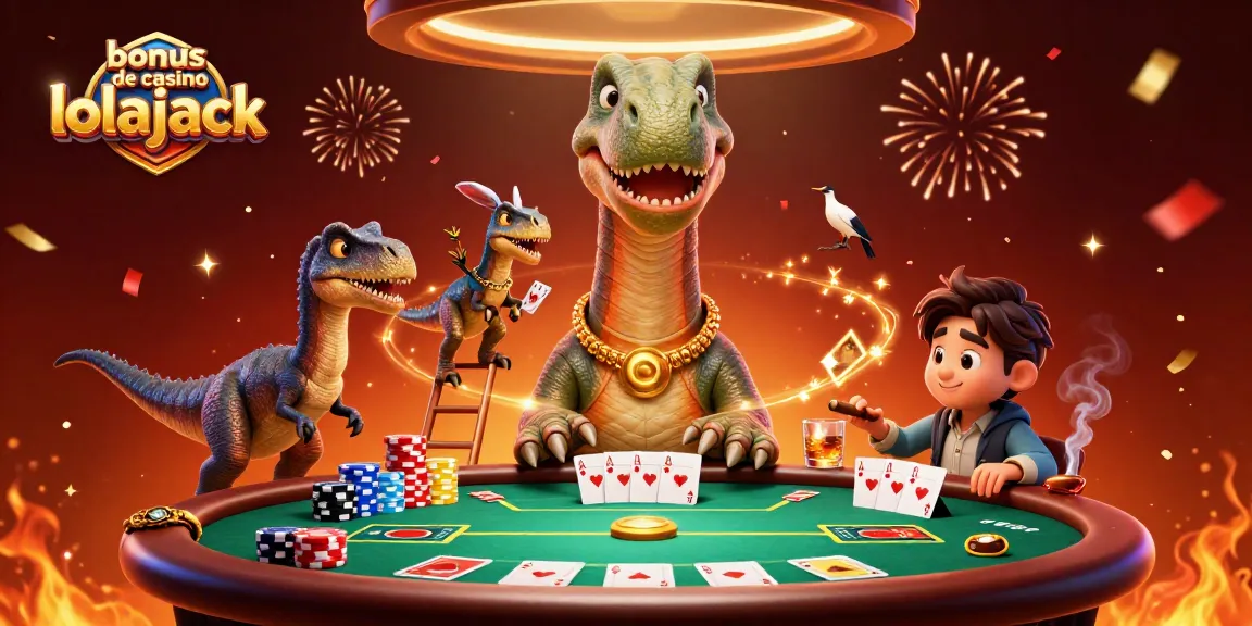 Gagnez avec le bonus de casino lolajack en jouant à la table de poker animée par des dinosaures amusants.