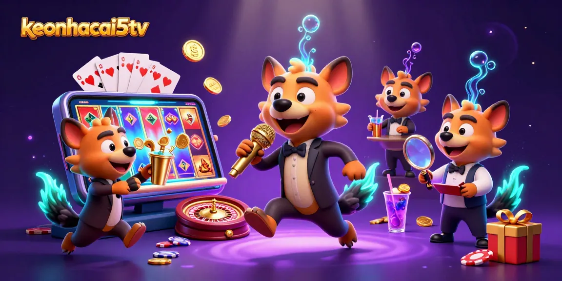 Experience exciting gaming with keonhacai5tv's vibrant casino atmosphere and dynamic characters.