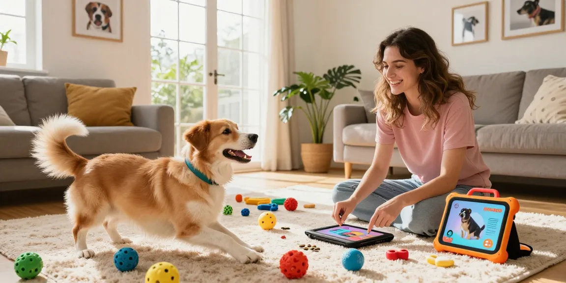 NAGA2000 enhancing pet training experience with engaging toys and treats in a sunny home environment.