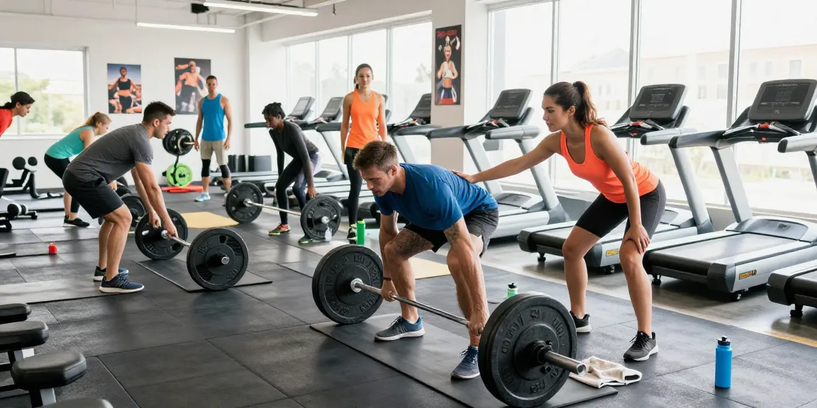 Group workout at Deus Medical Shop gym showing athletes training together