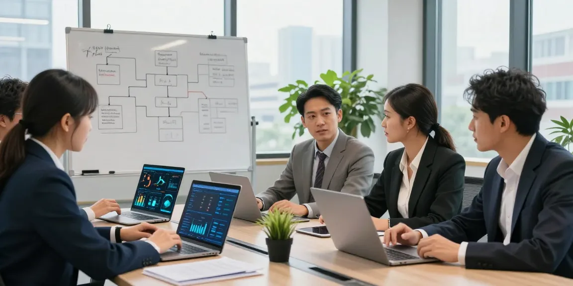 Collaborative team discussing טלפוניה לעסק solutions in a modern office